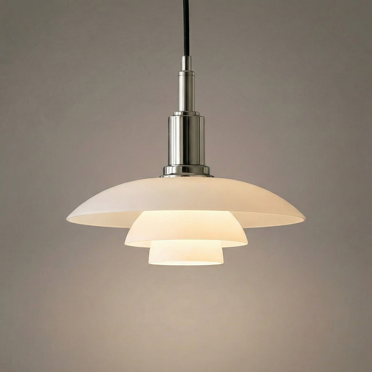 Scandinavian Glass Pendant Light, Adjustable Height Ceiling Fixture, E27 Socket, Minimalist Hanging Lamp for Kitchen Island, Dining Room