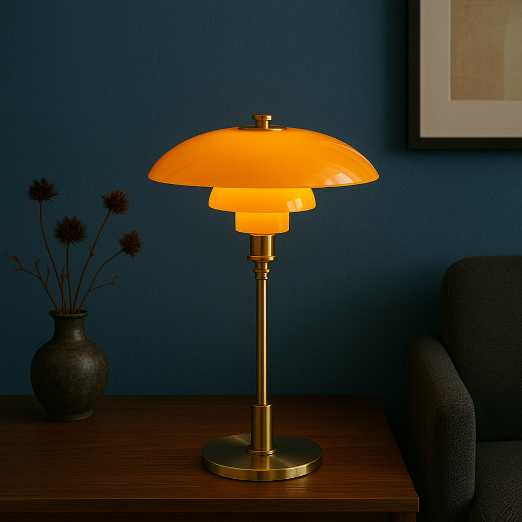 Modern Glass Globe Table Lamp with Dimmer Switch for Bedroom & Living Room – LED Accent Light with Gold or Silver Metal Base
