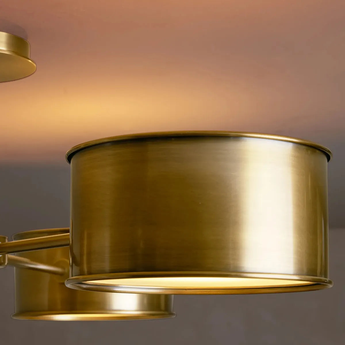 36-Inch Steel Ceiling Light with Diffused Shade for Living Room & Bedroom – French-Inspired Flush Mount Fixture