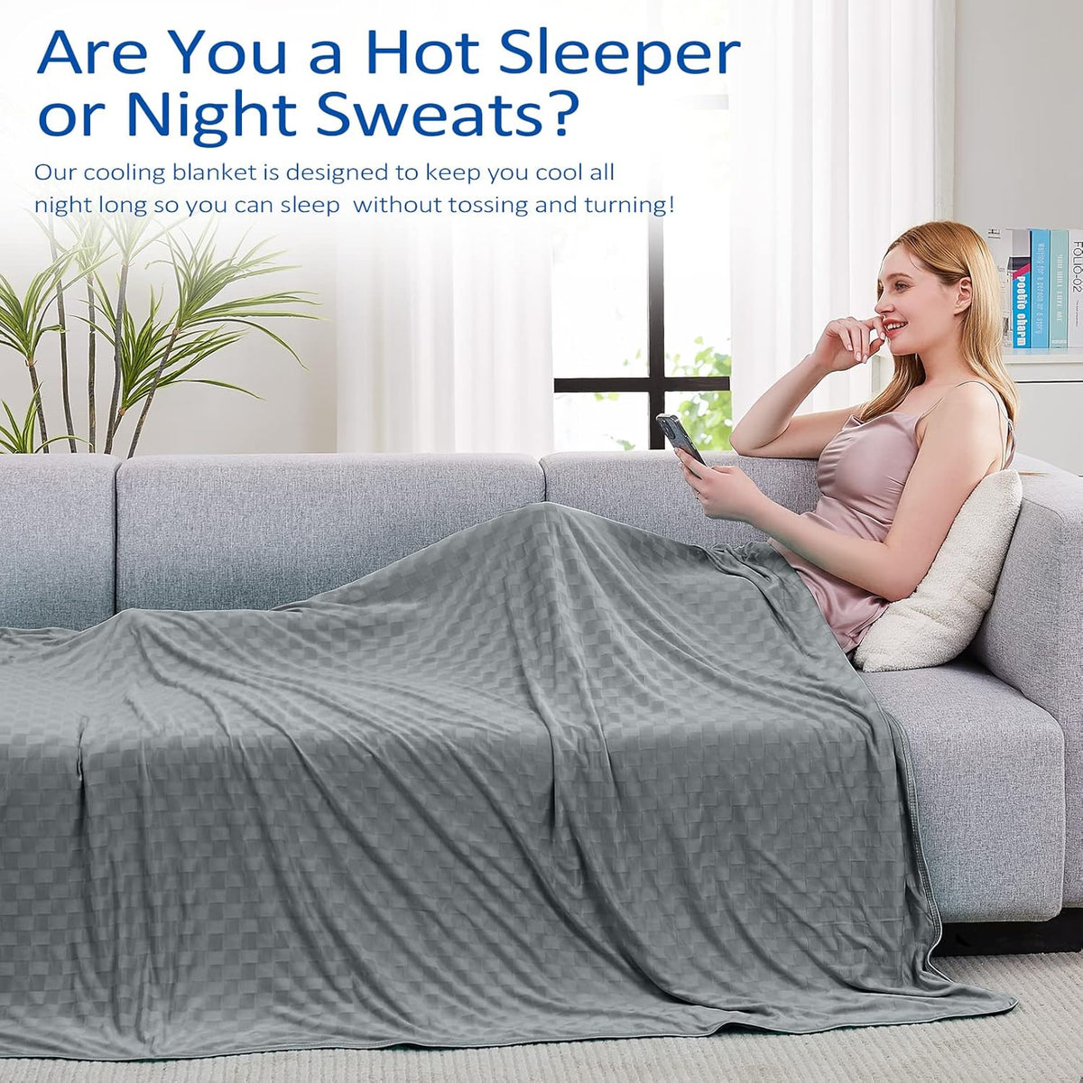 ChillEase | Couverture rafraîchissante pour dormeurs ayant chaud, dotée de la technologie Arc-Chill | Douce et respirante pour un confort tout au long de l'année