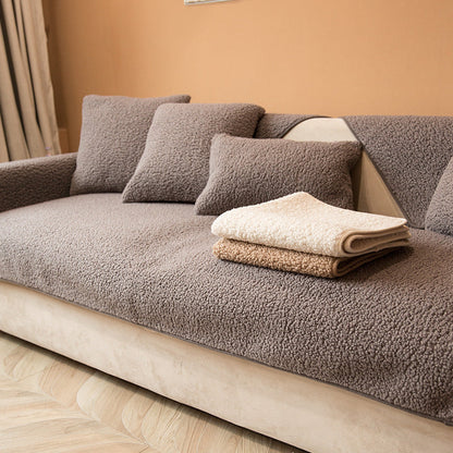 SnugNest – Teddy Sherpa Sofa Cover