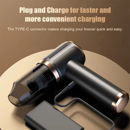 Handheld Cordless Auto Vacuum – 45000Pa High-Power Suction for Cars, Upholstery & Pet Hair | 5-in-1 Wet/Dry Cleaner