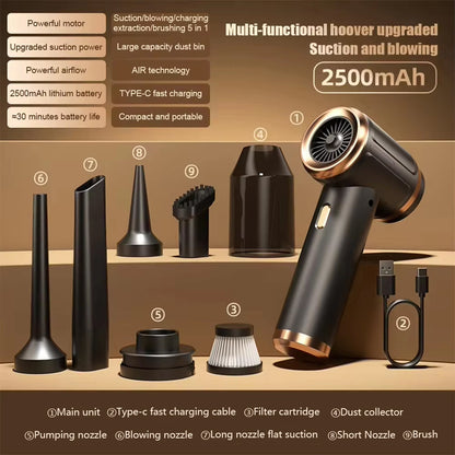 Cordless Handheld Car Vacuum Cleaner with 45000Pa Suction Power & 5-in-1 Multi-Function for Auto Interior Detailing Pet Hair Removal