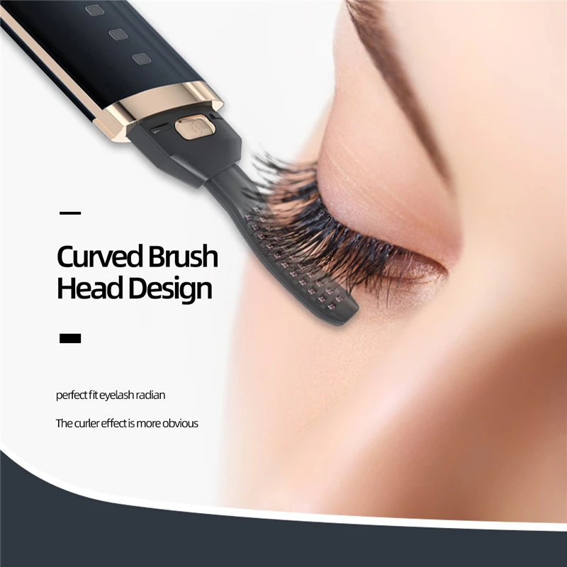 Heated Eyelash Curler USB Rechargeable with 3 Temperature Settings for Natural Long-Lasting Lift | Portable Electric Lash Comb Tool for Masc