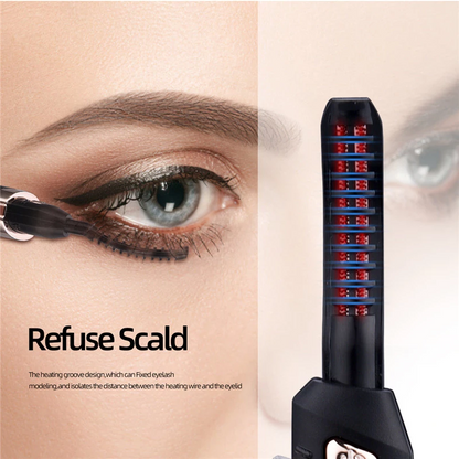 Heated Eyelash Curler USB Rechargeable with 3 Temperature Settings for Natural Long-Lasting Lift | Portable Electric Lash Comb Tool for Masc