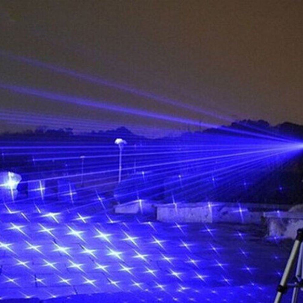 High-Power Blue Laser Pointer 450nm Adjustable Focus Aluminum Flashlight for Outdoor & Camping 16400 ft Range Rechargeable Tactical Light