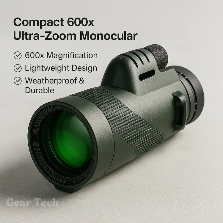 Pocket Monocular Telescope 60x Zoom HD Optics for Wildlife Watching Hiking Concerts Sporting Events Compact Lightweight Phone Camera Adapter
