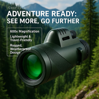 Pocket-Size 600× Magnification Monocular Telescope — Multi-Coated HD Optics for Wildlife Observation, Stadium Events & Nature Trails