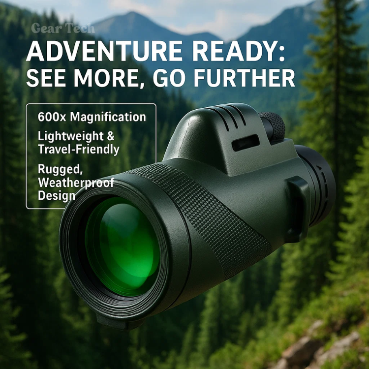 Pocket-Sized Monocular Telescope with 600x Magnification for Wildlife Watching, Sports & Travel | Multi-Coated HD Optics for Nature Observat