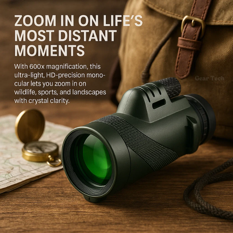 Pocket-Size 600× Magnification Monocular Telescope — Multi-Coated HD Optics for Wildlife Observation, Stadium Events & Nature Trails
