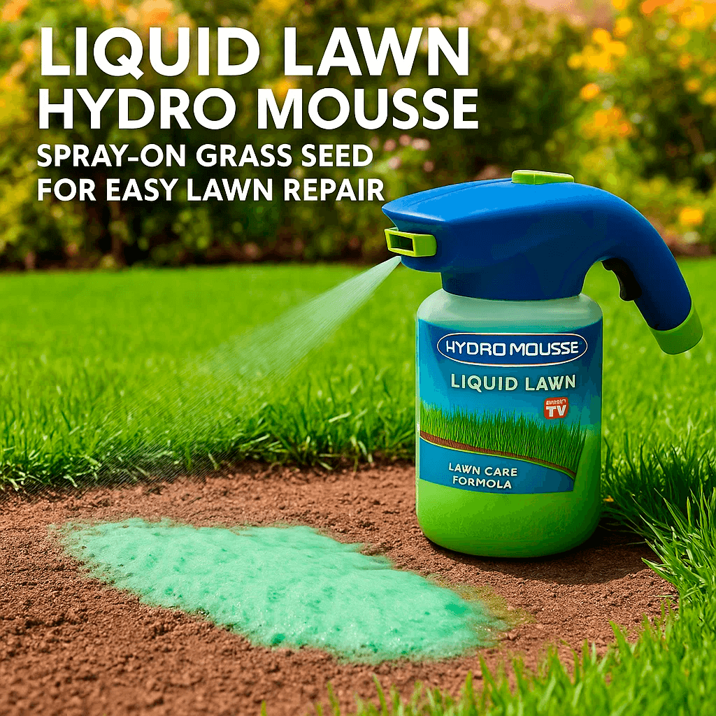 Spray-On Grass Seed Hydro Seeding System for Bare Spots & Dog Patches – Garden Hose Attachment Lawn Repair Kit for Quick Coverage & Green