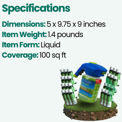 Hose-End Grass Seed Sprayer for Bare Spots & Dog Patches | Covers 100 sq ft | Lawn Repair Kit with Moisture-Locking Formula