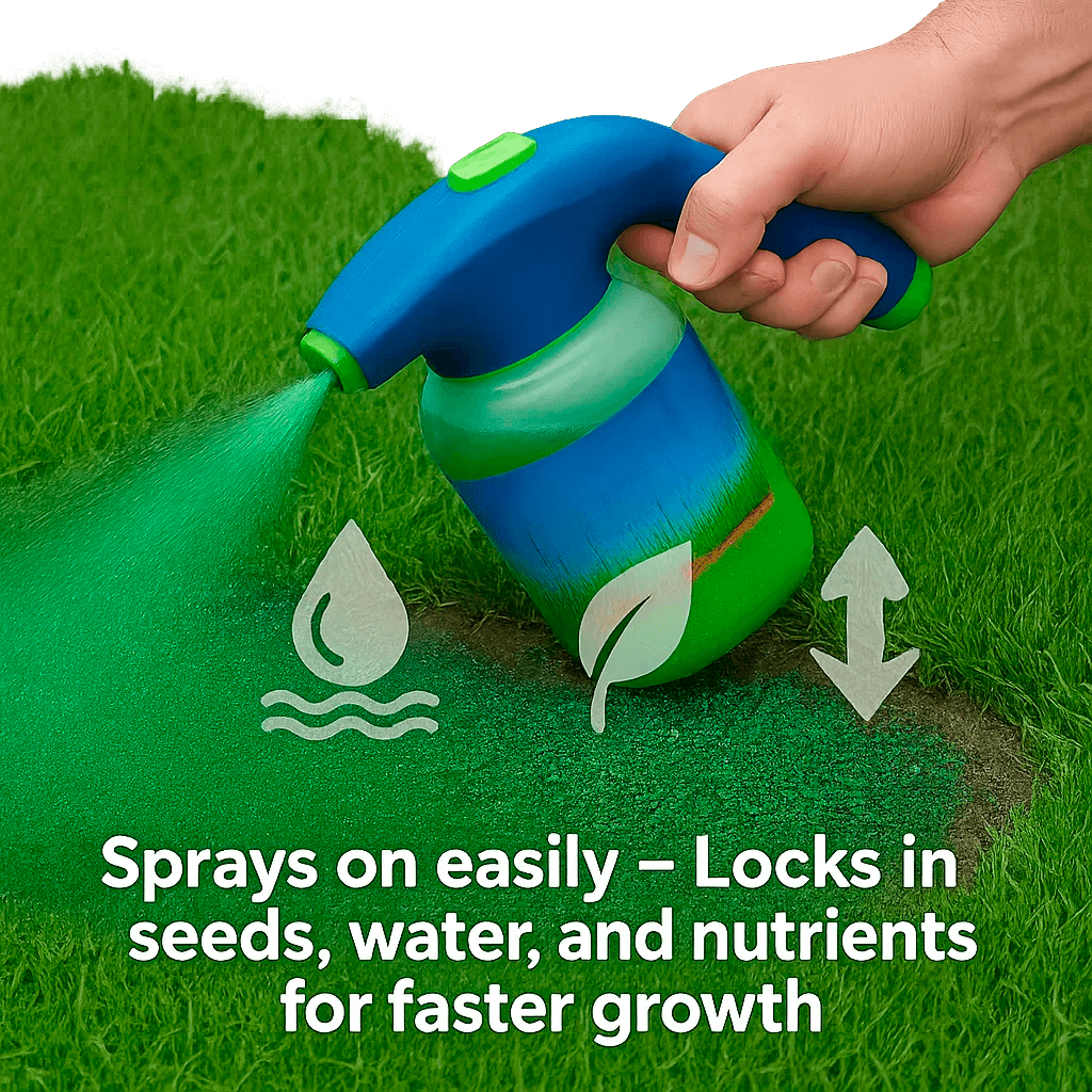 Spray-On Grass Seed Hydro Seeding System for Bare Spots & Dog Patches – Garden Hose Attachment Lawn Repair Kit for Quick Coverage & Green