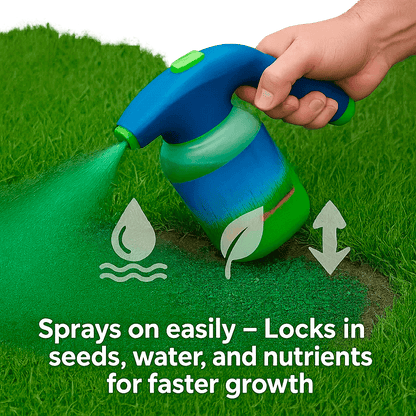 Hose-End Grass Seed Sprayer for Bare Spots & Dog Patches | Covers 100 sq ft | Lawn Repair Kit with Moisture-Locking Formula
