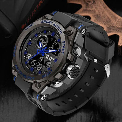 Tactical Sport Watch with Dual Time Zones & LED Backlight for Everyday Adventure