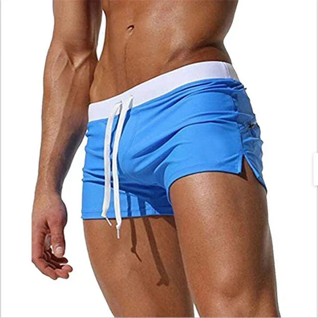 Men's Swim Trunks Quick-Dry Board Shorts with Drawstring Navy Gray Black Pool Beach Swim