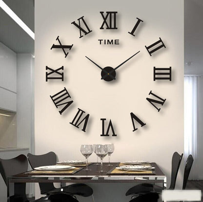 Large Decorative Wall Clock Oversized Metal Acrylic Silent Quartz Living Room Bedroom Office Modern Minimalist Statement Piece