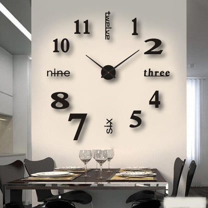 Large Decorative Wall Clock Oversized Metal Acrylic Silent Quartz Living Room Bedroom Office Modern Minimalist Statement Piece