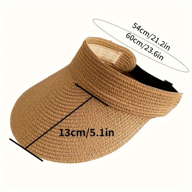 Women's Sun Visor Hat with Oversized Brim | Packable UV Protection Cap for Beach, Golf & Outdoor | Breathable Non-Stretch Headband