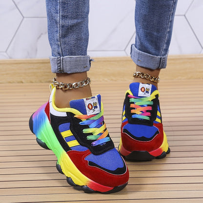 Women's Orthopedic Walking Sneakers with Shock-Absorbing Platform | Breathable Stretch Upper with Arch Support | Non-Slip Athletic Shoes