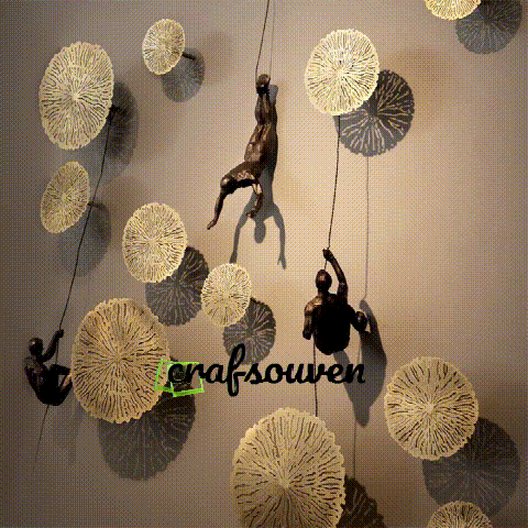 3D Wall Art Sculpture, Climbing Man Wall Art for Living Room and Office, Modern Wall Sculptures for Home Decor