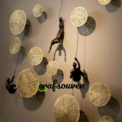 3D Wall Art Sculpture, Climbing Man Wall Art for Living Room and Office, Modern Wall Sculptures for Home Decor