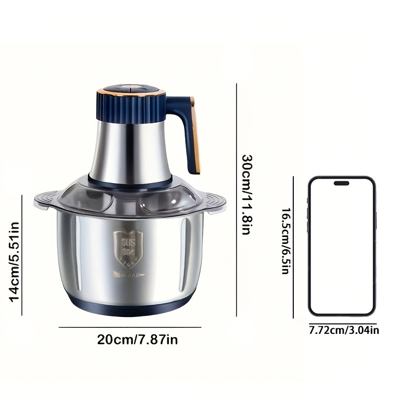 Electric Multi-Purpose Chopper 5 Quart Bowl Stainless Steel 5000 RPM Motor for Meat Vegetables Garlic Onion Salad Prep Home Kitchen Applianc
