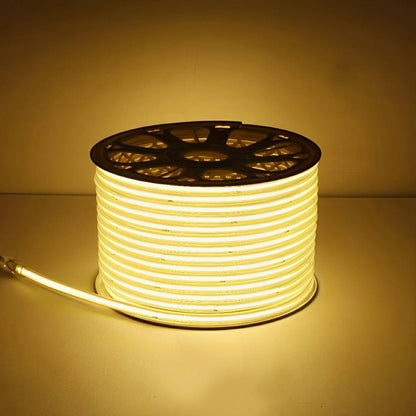 Waterproof Low-Profile LED Tape Light 24V COB Strip for Outdoor Steps Pool Deck Landscaping Garden Pathway Underwater Installation Flexible
