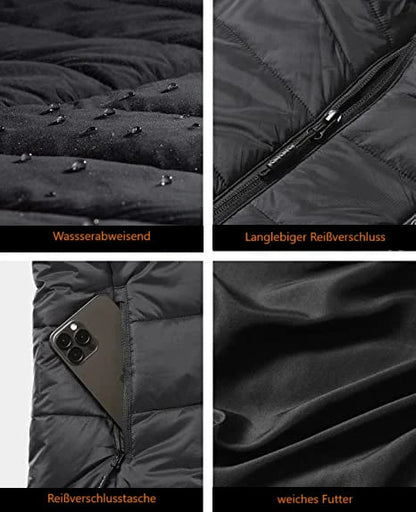 Heated Vest with 15 Heating Zones & 6 Temperature Settings for Men & Women – Rechargeable Battery-Powered Warming Jacket for Outdoor Work