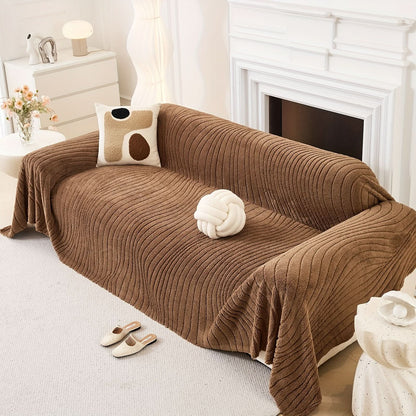 PLUSHLIVA – Double-Sided Plush Sofa Cover Blanket for All Seasons