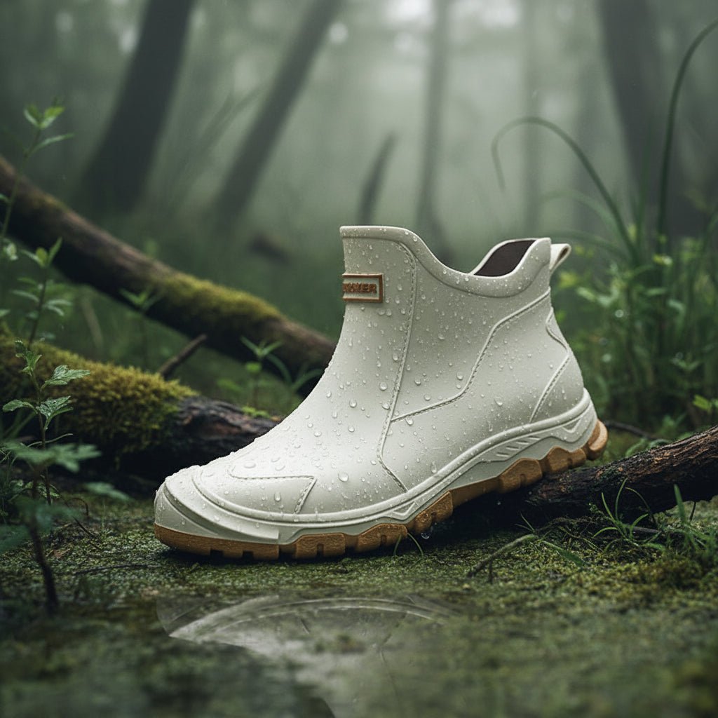 Waterproof Ankle Rain Boots with Slip-Resistant Tread for Mud, Camping & Fishing
