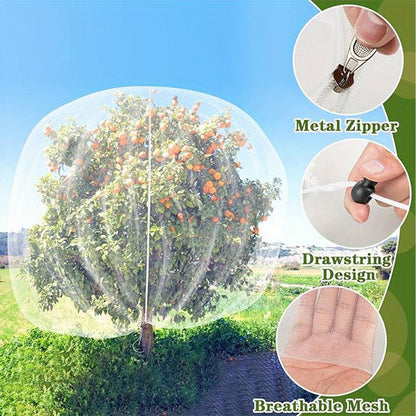 Mesh Fruit Bags for Fruit Trees, Fruit Protection Bags with Drawstring Closure and Garden Netting for Insect Protection
