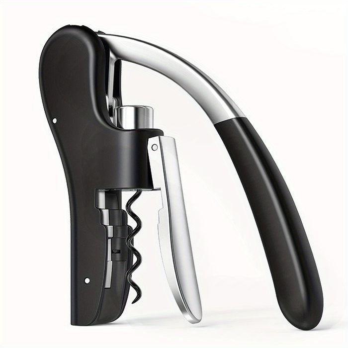 Tire-bouchon à double levier avec coupe-capsule intégré pour bouteilles de vin rouge, blanc et effervescent – Outil de barman portable pour cuisine, restaurant