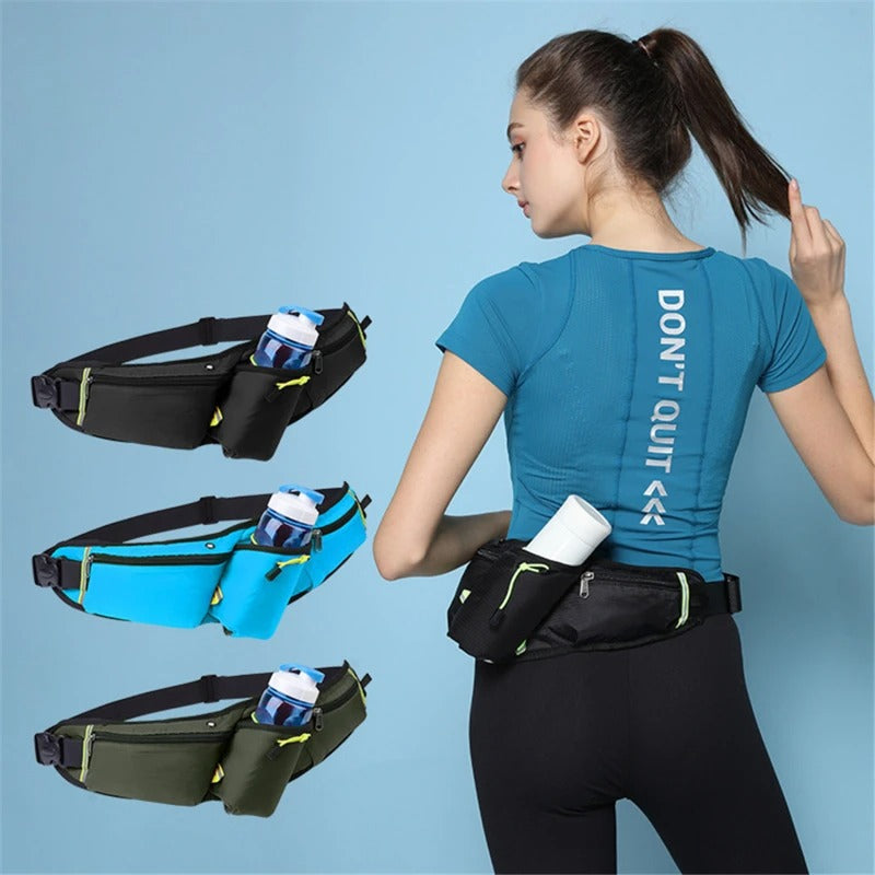 Sac banane d'hydratation pour le jogging, la randonnée et le vélo – Ceinture de course légère et imperméable avec porte-gourde
