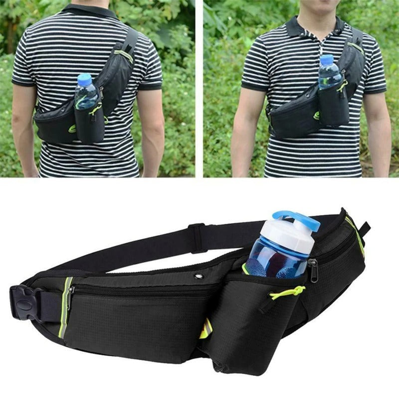 Sac banane d'hydratation pour le jogging, la randonnée et le vélo – Ceinture de course légère et imperméable avec porte-gourde