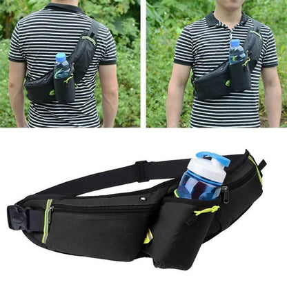 Sac banane d'hydratation pour le jogging, la randonnée et le vélo – Ceinture de course légère et imperméable avec porte-gourde