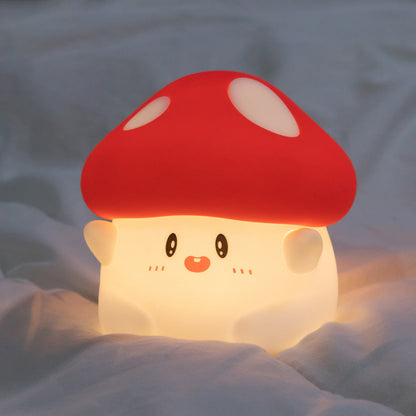 LED Mushroom Night Light for Kids – Rechargeable Touch Control Soft Glow Bedside Lamp with Timer – Cute Squishy Toddler Room Decor