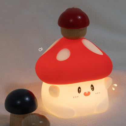 LED Mushroom Night Light for Kids – Rechargeable Touch Control Soft Glow Bedside Lamp with Timer – Cute Squishy Toddler Room Decor
