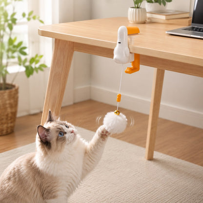 Ortekor Desk Clamp Automatic Cat Teaser Toy - Keep Indoor Cats Busy While You Work