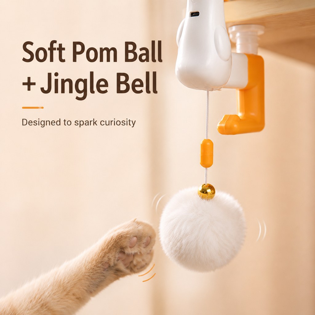Ortekor Desk Clamp Automatic Cat Teaser Toy - Keep Indoor Cats Busy While You Work