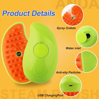 Hydrating Spray Pet Brush for Dogs & Cats with Detangling Mist Function for Long Fur Coat Care
