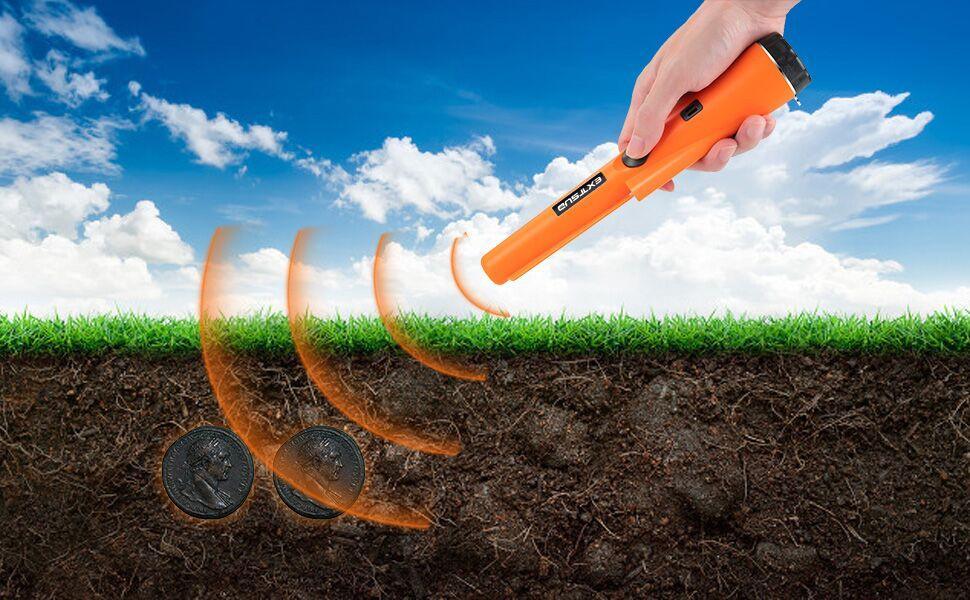 Handheld Metal Detector Wand Pinpointer IP66 Waterproof High Sensitivity Security Scanner for Treasure Hunting Beach Detection Gold Coins