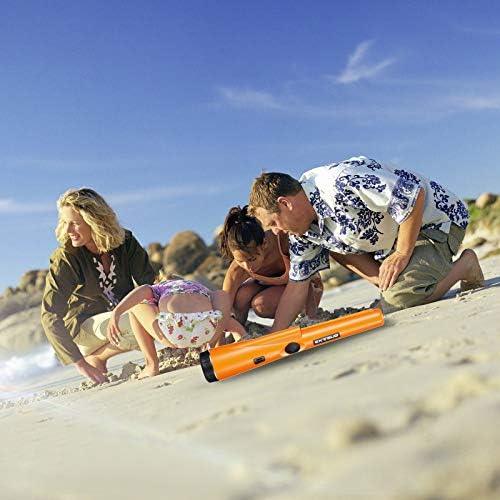 Handheld Metal Detector Wand Pinpointer IP66 Waterproof High Sensitivity Security Scanner for Treasure Hunting Beach Detection Gold Coins