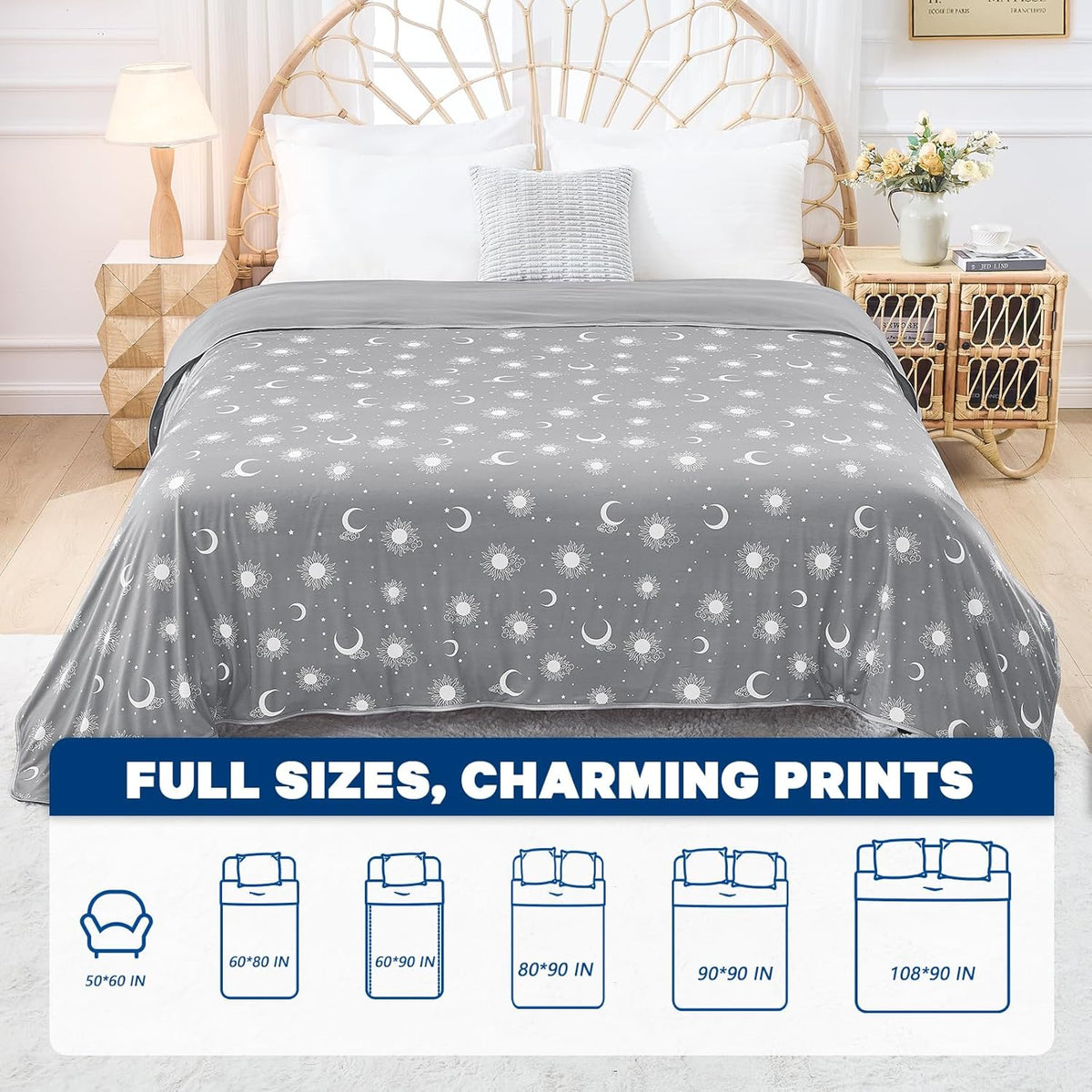 Confort douillet | Couverture rafraîchissante en tissu double face | Couverture d'été légère pour les dormeurs ayant chaud et les voyages