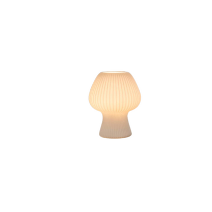 Textured Glass Dome Table Lamp – Retro Mushroom Design, Dimmable LED Accent Light for Nightstand, Desk, Living Room