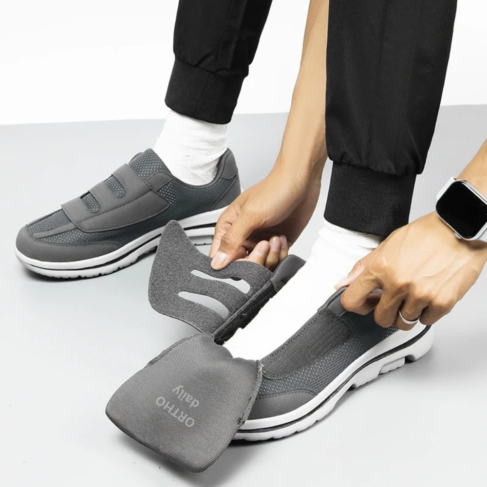 Adjustable Diabetic Shoes with Wide Hook-and-Loop Straps for Swelling Relief | Extra-Wide Fit Orthopedic Walking Shoes for Sensitive Feet