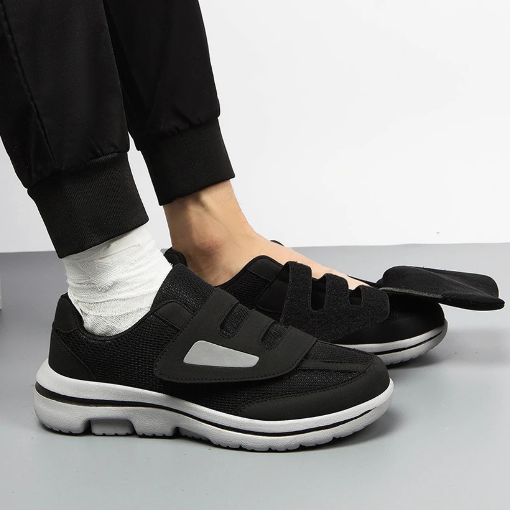 Adjustable Diabetic Shoes with Wide Hook-and-Loop Straps for Swelling Relief | Extra-Wide Fit Orthopedic Walking Shoes for Sensitive Feet