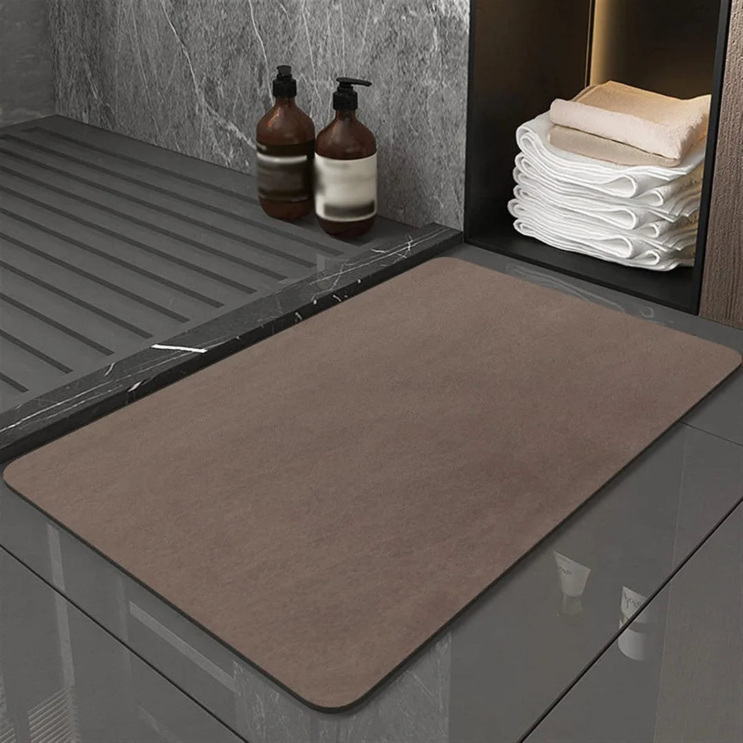 Quick-Dry Stone Bath Mat Non-Slip Absorbent Diatomaceous Earth Floor Mat for Shower Bathroom Bedroom Kitchen Eco-Friendly