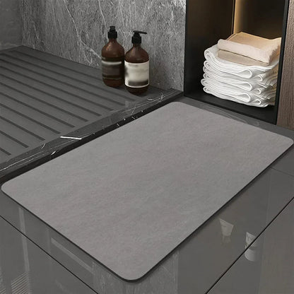 Quick-Dry Stone Bath Mat Non-Slip Absorbent Diatomaceous Earth Floor Mat for Shower Bathroom Bedroom Kitchen Eco-Friendly