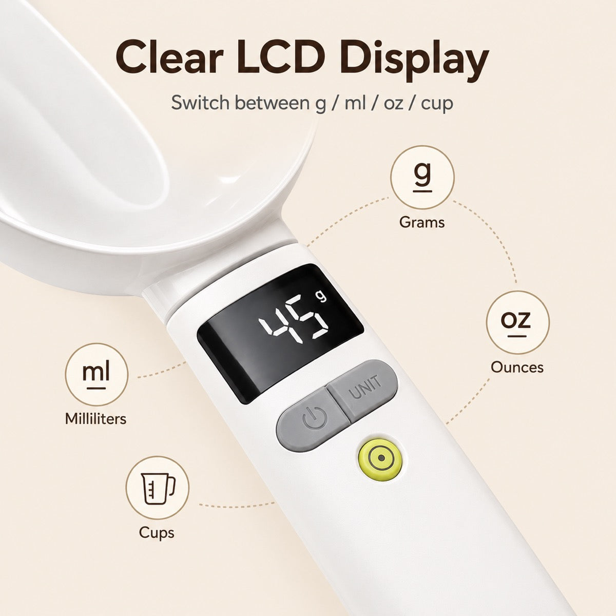 Ortekor Digital Pet Food Measuring Spoon - Precision Portion Control for Cats & Dogs | Coffee, Baking & Kitchen Prep